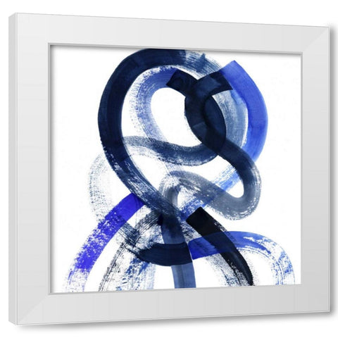Blue Kinesis V White Modern Wood Framed Art Print by Popp, Grace