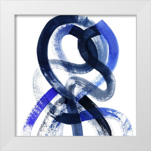Blue Kinesis V White Modern Wood Framed Art Print by Popp, Grace