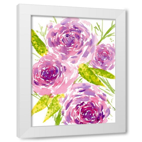 Bouquet Rose II White Modern Wood Framed Art Print by Wang, Melissa