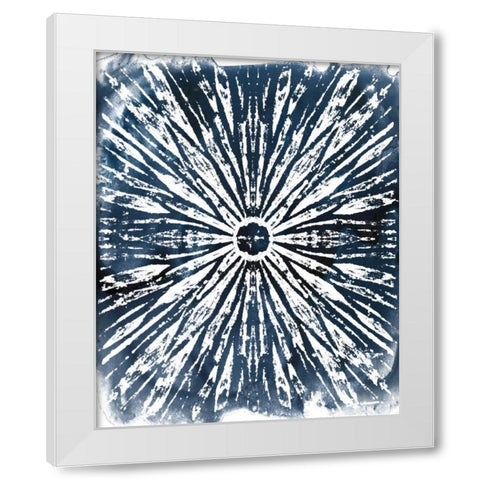 Indigo Ink Motif I White Modern Wood Framed Art Print by Vess, June Erica