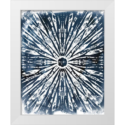 Indigo Ink Motif I White Modern Wood Framed Art Print by Vess, June Erica