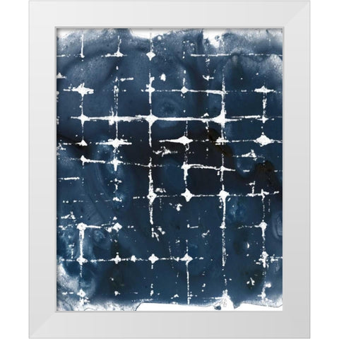 Indigo Ink Motif II White Modern Wood Framed Art Print by Vess, June Erica