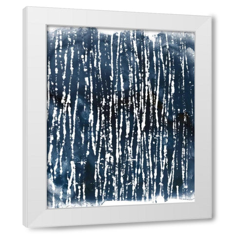 Indigo Ink Motif III White Modern Wood Framed Art Print by Vess, June Erica