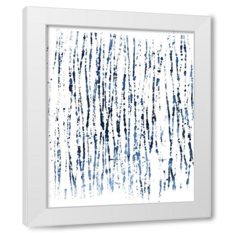 Indigo Ink Motif V White Modern Wood Framed Art Print by Vess, June Erica