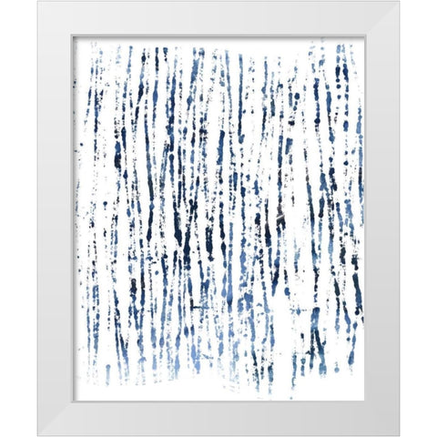 Indigo Ink Motif V White Modern Wood Framed Art Print by Vess, June Erica