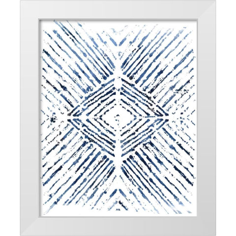 Indigo Ink Motif VI White Modern Wood Framed Art Print by Vess, June Erica