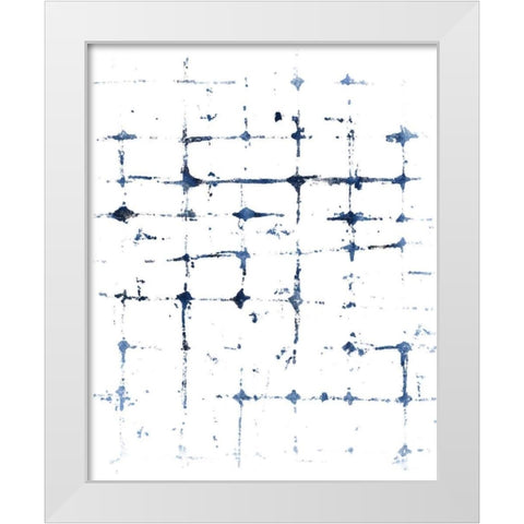 Indigo Ink Motif VII White Modern Wood Framed Art Print by Vess, June Erica