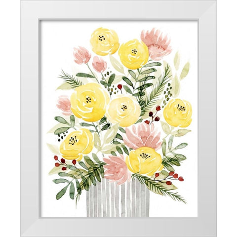 Blush Bouquet I White Modern Wood Framed Art Print by Popp, Grace