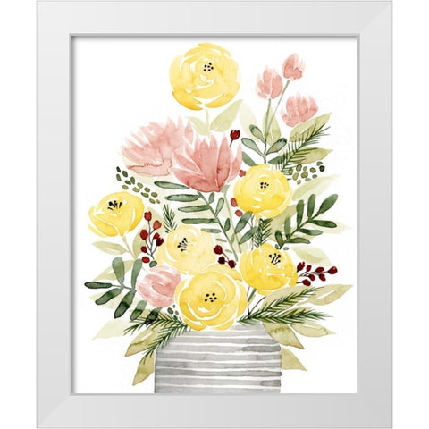 Blush Bouquet II White Modern Wood Framed Art Print by Popp, Grace
