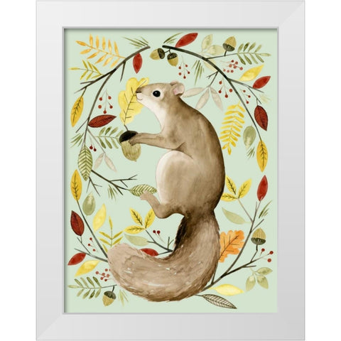 Autumn Wreath I White Modern Wood Framed Art Print by Popp, Grace