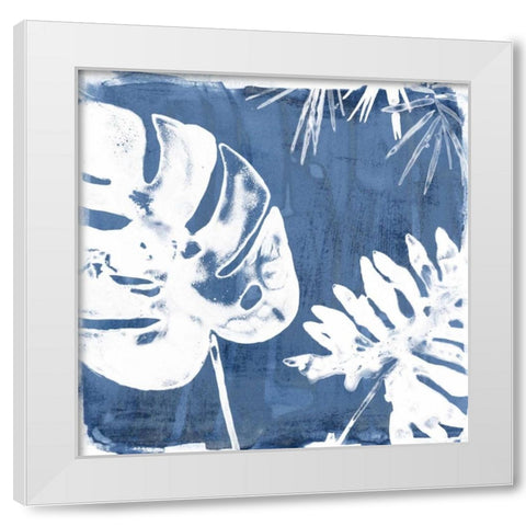 Tropical Indigo Impressions I White Modern Wood Framed Art Print by Vess, June Erica