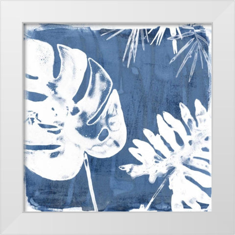 Tropical Indigo Impressions I White Modern Wood Framed Art Print by Vess, June Erica