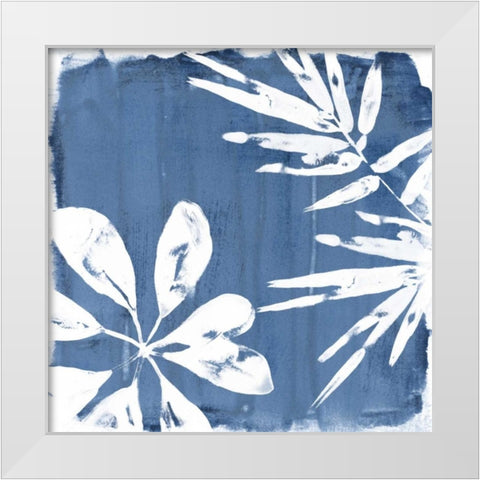 Tropical Indigo Impressions III White Modern Wood Framed Art Print by Vess, June Erica