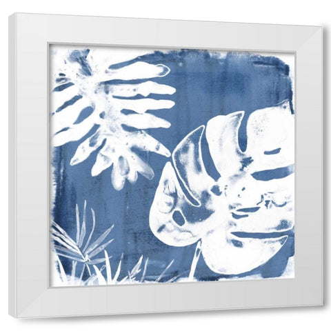 Tropical Indigo Impressions IV White Modern Wood Framed Art Print by Vess, June Erica