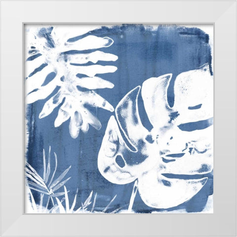 Tropical Indigo Impressions IV White Modern Wood Framed Art Print by Vess, June Erica