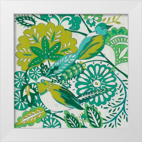 Lovebirds II White Modern Wood Framed Art Print by Zarris, Chariklia