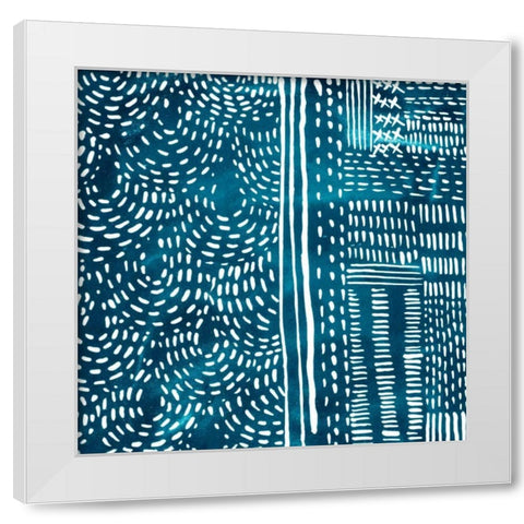 Sashiko Stitches II White Modern Wood Framed Art Print by Zarris, Chariklia