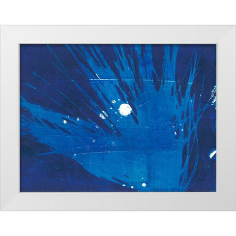 Indigo Burst I White Modern Wood Framed Art Print by Moore, Regina