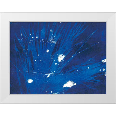 Indigo Burst II White Modern Wood Framed Art Print by Moore, Regina
