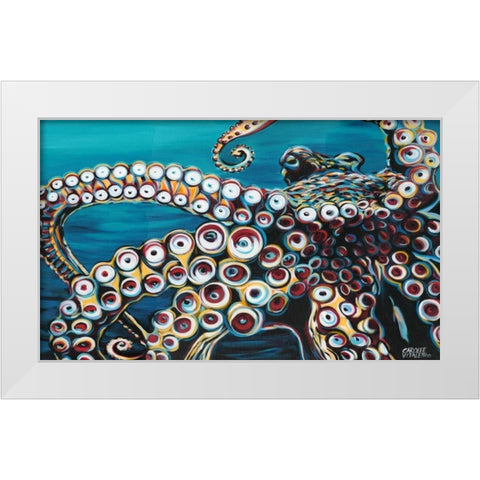 Wild Octopus I White Modern Wood Framed Art Print by Vitaletti, Carolee