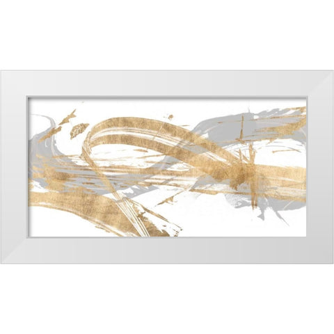 Gold and Grey I White Modern Wood Framed Art Print by Studio W