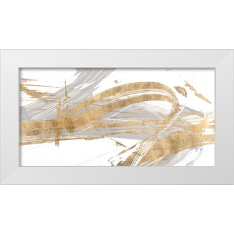 Gold and Grey II White Modern Wood Framed Art Print by Studio W