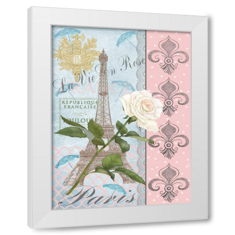 La Vie en Rose I White Modern Wood Framed Art Print by Reynolds, Jade