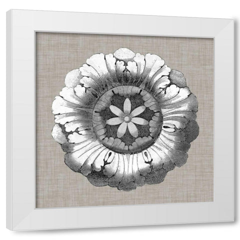 Neutral Rosette Detail II White Modern Wood Framed Art Print by Vision Studio