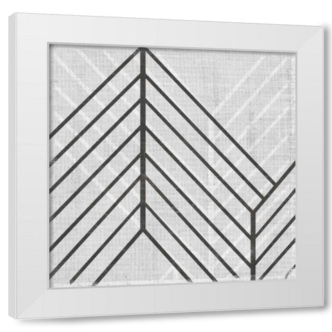 Diametric V White Modern Wood Framed Art Print by Vess, June Erica