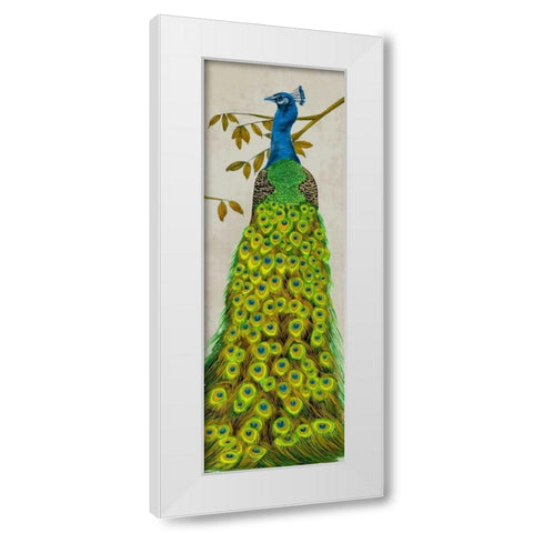 Vintage Peacock II White Modern Wood Framed Art Print by Wang, Melissa