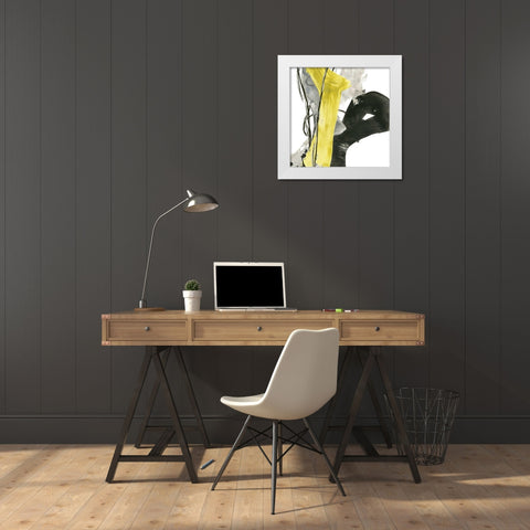 Citron Flux I White Modern Wood Framed Art Print by Vess, June Erica