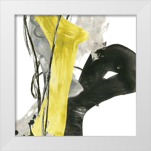 Citron Flux I White Modern Wood Framed Art Print by Vess, June Erica