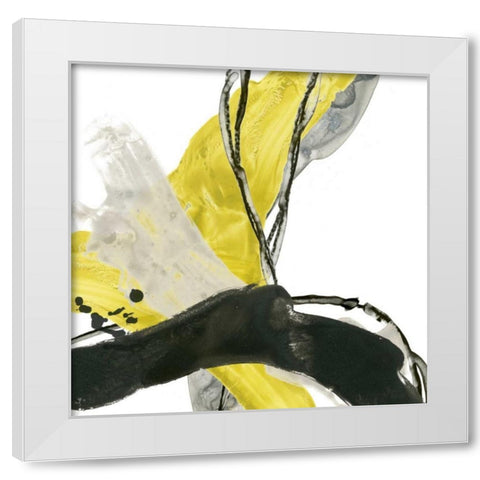 Citron Flux III White Modern Wood Framed Art Print by Vess, June Erica