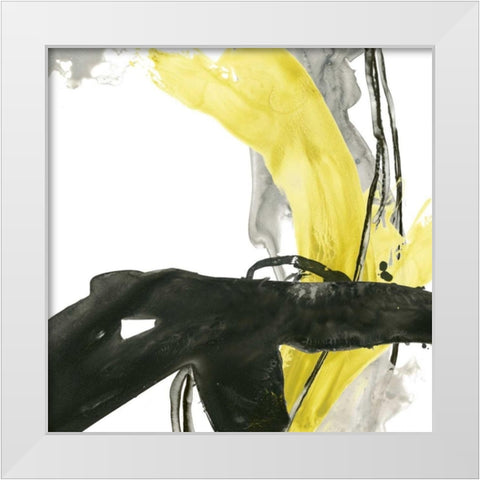 Citron Flux IV White Modern Wood Framed Art Print by Vess, June Erica
