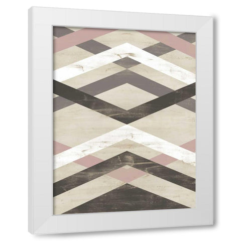 Midpoint III White Modern Wood Framed Art Print by Vess, June Erica