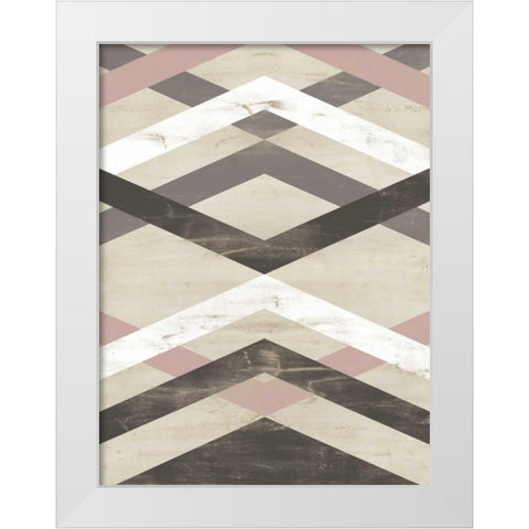 Midpoint III White Modern Wood Framed Art Print by Vess, June Erica