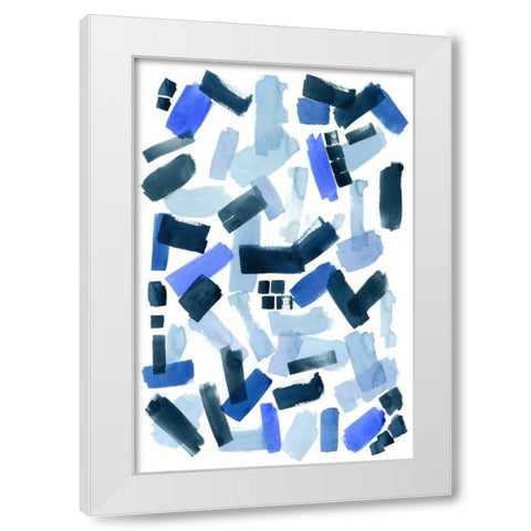 Cerulean Strokes I White Modern Wood Framed Art Print by Popp, Grace