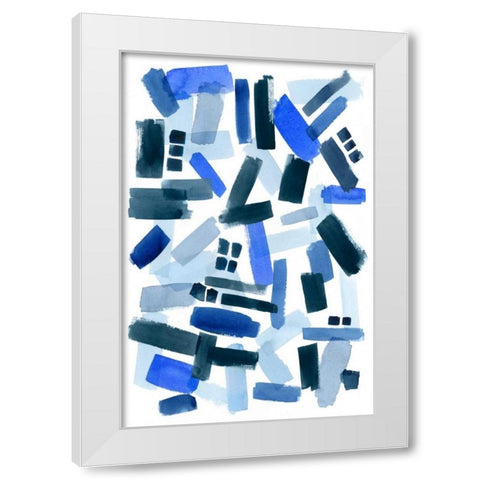 Cerulean Strokes II White Modern Wood Framed Art Print by Popp, Grace