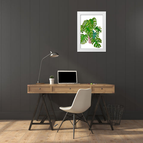 Potted Jungle I White Modern Wood Framed Art Print by Wang, Melissa