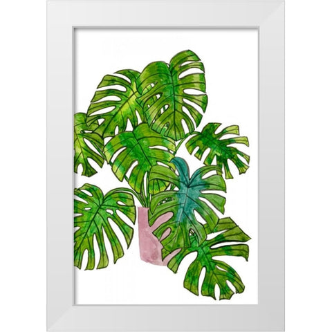 Potted Jungle I White Modern Wood Framed Art Print by Wang, Melissa