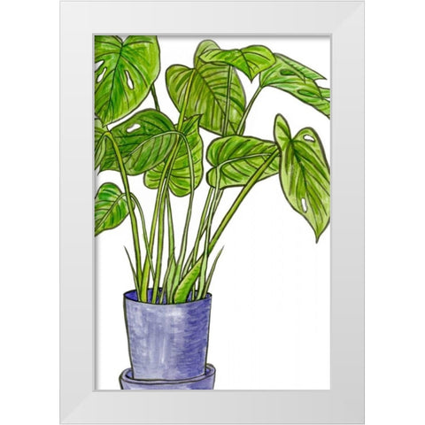 Potted Jungle III White Modern Wood Framed Art Print by Wang, Melissa