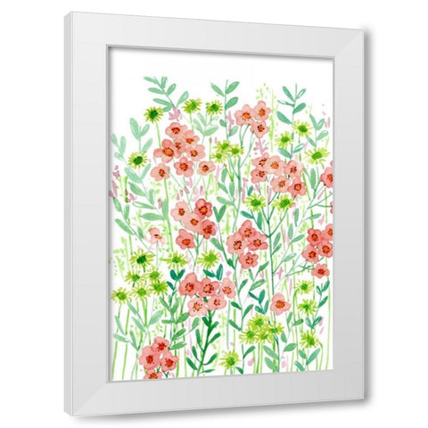 Wall Flowers I White Modern Wood Framed Art Print by Wang, Melissa