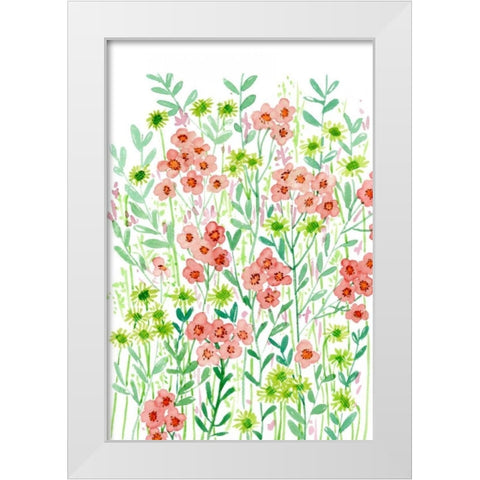 Wall Flowers I White Modern Wood Framed Art Print by Wang, Melissa