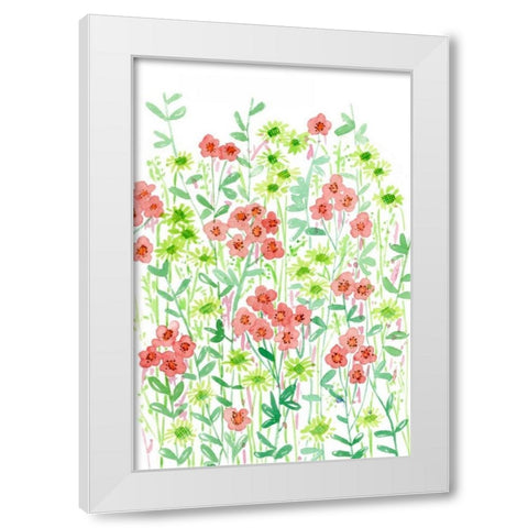 Wall Flowers II White Modern Wood Framed Art Print by Wang, Melissa