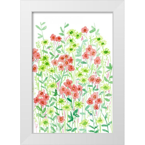 Wall Flowers II White Modern Wood Framed Art Print by Wang, Melissa