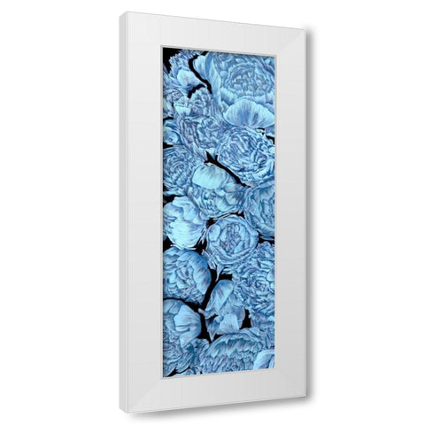 Blue Peonies I White Modern Wood Framed Art Print by Wang, Melissa