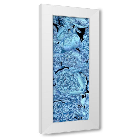 Blue Peonies II White Modern Wood Framed Art Print by Wang, Melissa