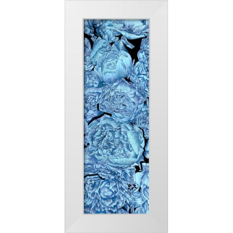 Blue Peonies II White Modern Wood Framed Art Print by Wang, Melissa