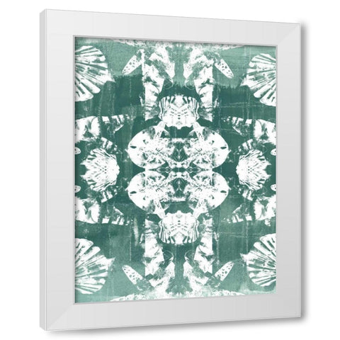 Sea Green Kaleidoscope IV White Modern Wood Framed Art Print by Vess, June Erica