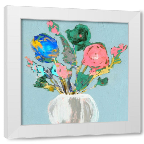 Fun Bouquet II White Modern Wood Framed Art Print by Goldberger, Jennifer